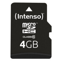 SD MicroSD Card  4GB Intenso Class10 inkl. SD Adapter