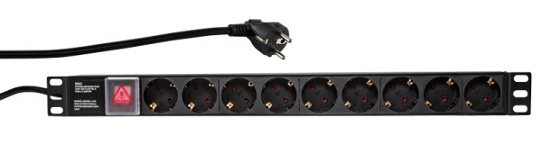 Logilink 19" Steckdosenleiste 9fach mit An/Aus Schalter