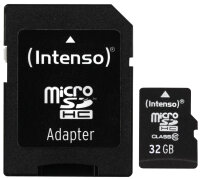 SD MicroSD Card 32GB Intenso Class10 inkl. SD Adapter