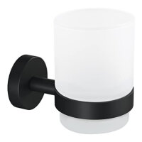 tesa MOON BLACK Zahnputzbecher Halter matt inkl....