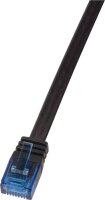 Logilink Flachpatchkabel RJ45 U/UTP Cat6 1.00m schwarz