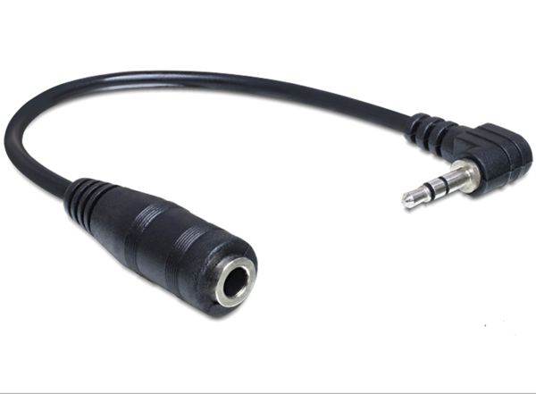 DELOCK Klinkekabel 3,5mm -> 2,5mm 90° Bu/St 0.14m