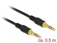 DELOCK Klinkenkabel 3.5mm 3Pin St > St 0.5m schwarz