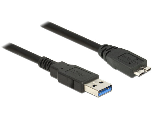 DELOCK USB Kabel USB3.0 A -> Micro-B St/St 2.00m schw