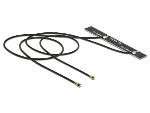DELOCK WL-Antenne 2x MHF 5dBi intern Klebemontage