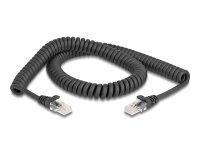 DELOCK RJ45 Spiralkabel Stecker zu Stecker Cat.5e 2m schwarz