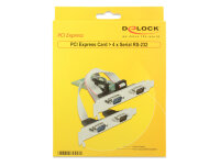 DELOCK PCI Expr Card 4x D-Sub9 (je 2 auf Slotblech)