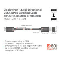 Club3D DP-Kabel 2.1 DP80 zertifiziert   1,2m 10K/8K/4K...