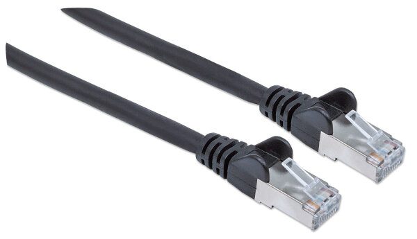 Intellinet Premium Netzwerkkabel, Cat6a, S/FTP, 100% Kupfer, Cat6a-zertifiziert, LS0H, RJ45-Stecker/RJ45-Stecker, 10,0 m, schwarz