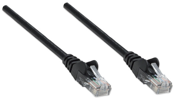 Intellinet Premium Netzwerkkabel, Cat6a, S/FTP, 100% Kupfer, Cat6a-zertifiziert, LS0H, RJ45-Stecker/RJ45-Stecker, 0,25 m, schwarz
