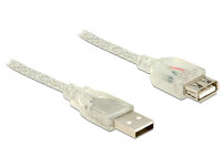 DELOCK USB Verl. A -> A St/Bu 3.00m transparent
