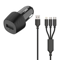 2GO KFZ-Ladegerät 3000mA 3in1 Micro-USB, Lightning,...