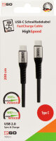 2GO 797511 USB Kabel USB 2.0 2 m USB C Schwarz, Silber