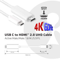 Club3D Kabel   USB 3.1 Typ C > HDMI 2.0 UHD 1,8m aktiv...