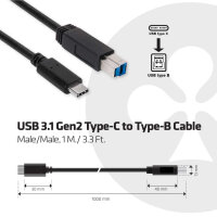 Club3D Kabel   USB 3.1 Typ C > USB Typ B 1,0m...