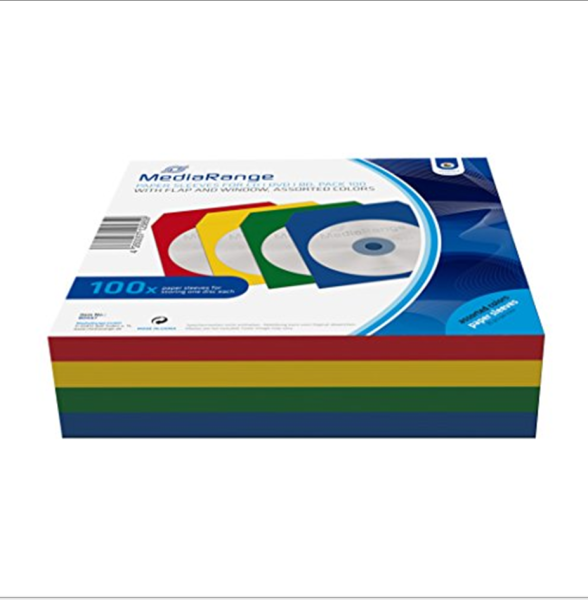 MediaRange CD Paperbag Colorpack 100pcs mit Fenster