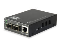 LevelOne GB Konverter Switch 1xRJ45->2xSFP   Dip...