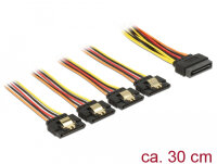 DELOCK Stromkabel 4x 15Pin SATA -> 2x 15Pin SATA St/Bu...