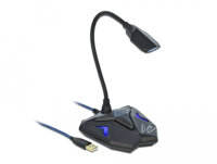 DELOCK Desktop USB Gaming Mikrofon Schwanenhals Mute Button