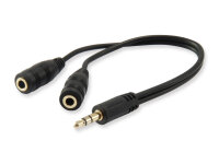 Equip Audiokabel Splitter 3.5mm->2x3.5mm St/Bu...